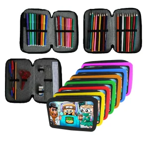 Astuccio scuola Completo 3 zip 18 colori