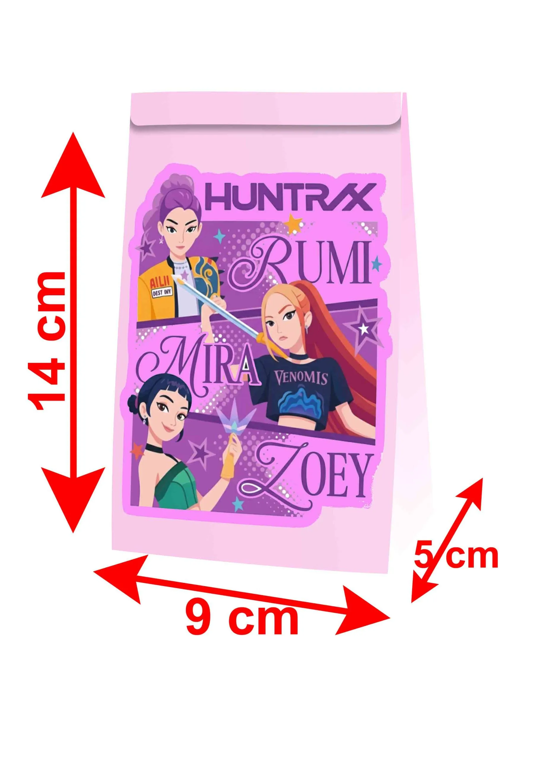 Huntrix K-Pop Rumi Mira Zoei Huntrix K-Pop Rumi Mira Zoei Party-Geschenkbox, Gastgeschenkhalter, Partyende - immagine 2