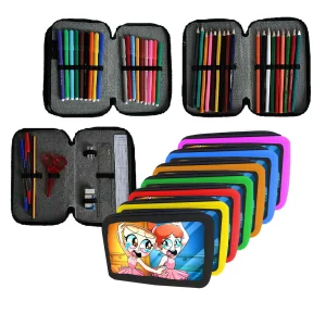 Astuccio scuola Completo 3 zip 18 colori