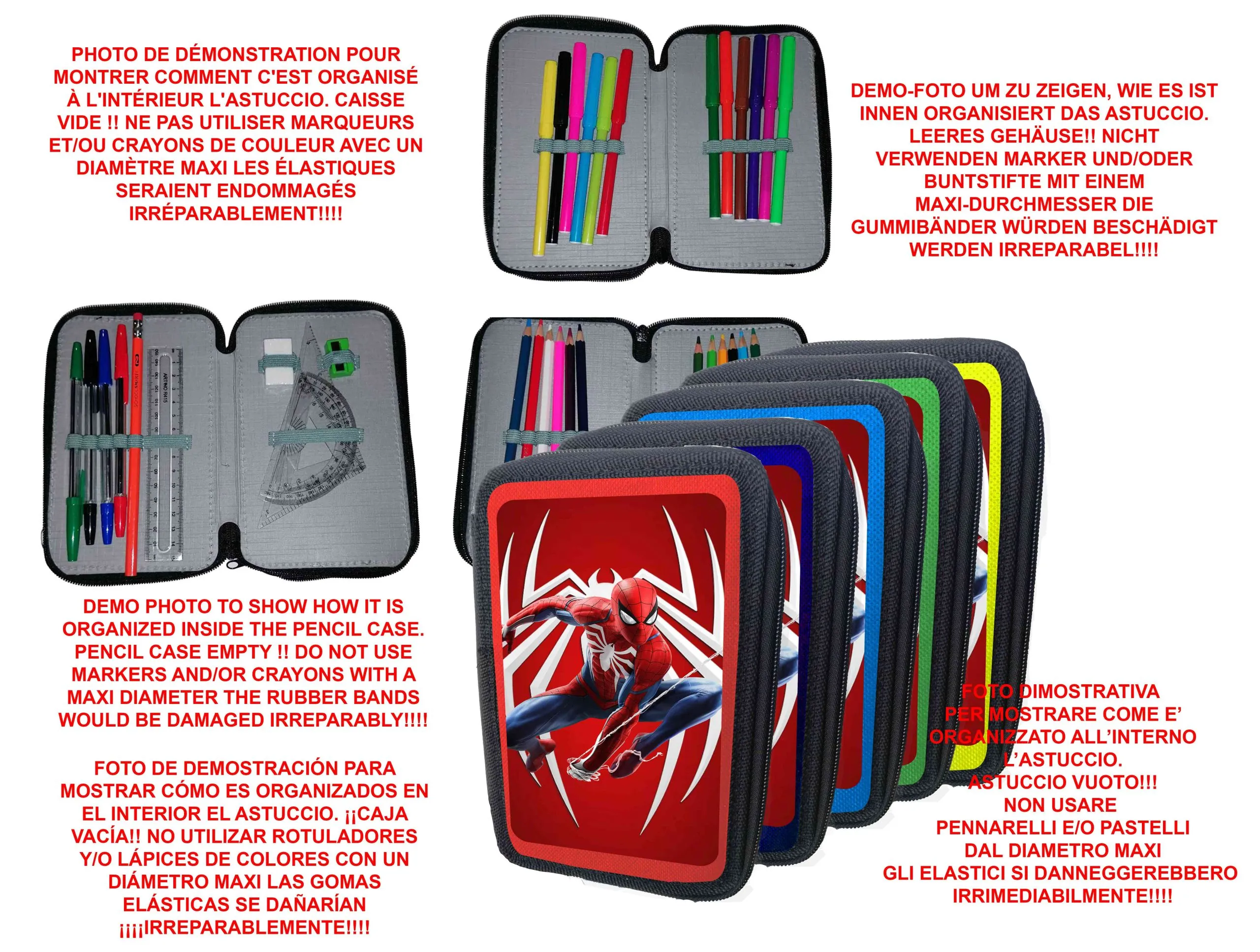 Astuccio scuola Spyderman 3 zip VUOTO - immagine 2