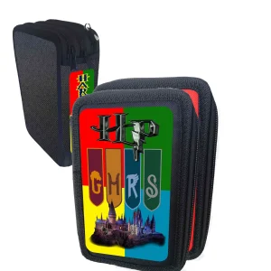 Astuccio scuola Harry  portacolori 3 cerniere zip 2 Vuoto Colore Casuale