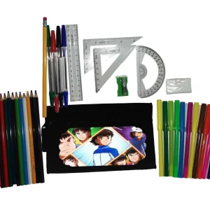 Astuccio Bustina scuola Tsubasa Holly e Benji completa di accessori