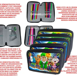 Astuccio scuola Completo 3 zip 12 colori