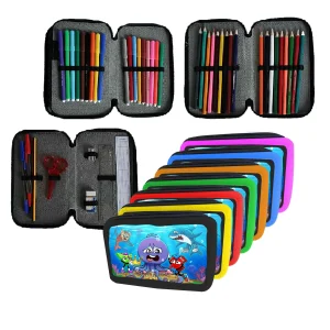 Astuccio scuola Completo 3 zip 18 colori
