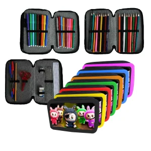 Astuccio scuola Completo 3 zip 18 colori