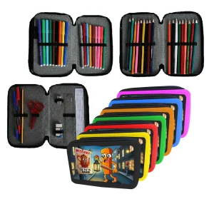 Astuccio scuola Completo 3 zip 18 colori