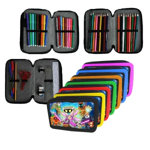 Astuccio scuola Completo 3 zip 18 colori
