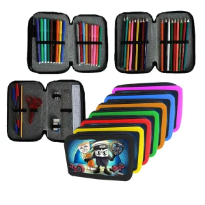 Astuccio scuola Completo 3 zip 18 colori