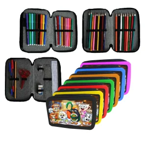 Astuccio scuola Completo 3 zip 18 colori