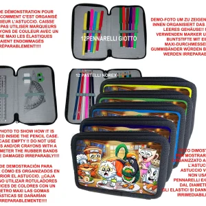 Astuccio scuola Completo 3 zip 12 colori