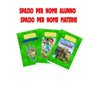 Minecraft Quaderno maxi Formato A4 (21Cm X 29,7Cm) Per Elementari E Medie– Carta 80G/Mq