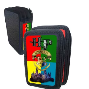 Astuccio scuola Harry  portacolori 3 cerniere zip 2 Vuoto Colore Casuale