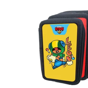 Astuccio Scuola  Brawlers Leon 3 zip colore casuale