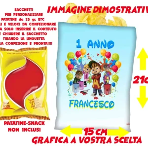 Alvin Sacchetti per patatine personalizzate