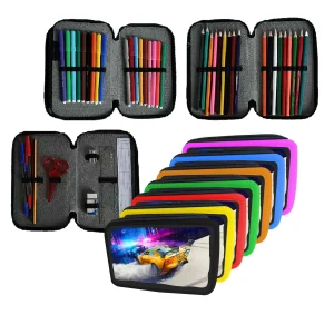 Astuccio scuola Completo 3 zip 18 colori