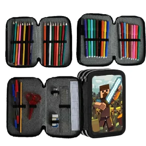 Astuccio scuola Completo 3 zip 18 colori