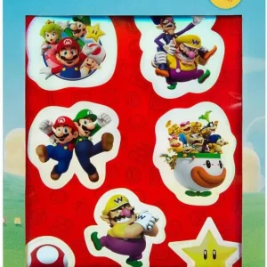 Super Mario Adesivi Divertenti misti 8pcs Fogli 145×100 Mm.