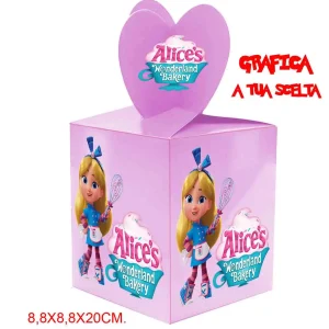 Alice Bakery Scatole da party per Regalini Festa Scatola di Caramelle per Feste,Compleanno,Bomboniere ,Tema Personalizzabile!!! Festa di Compleanno Bambini