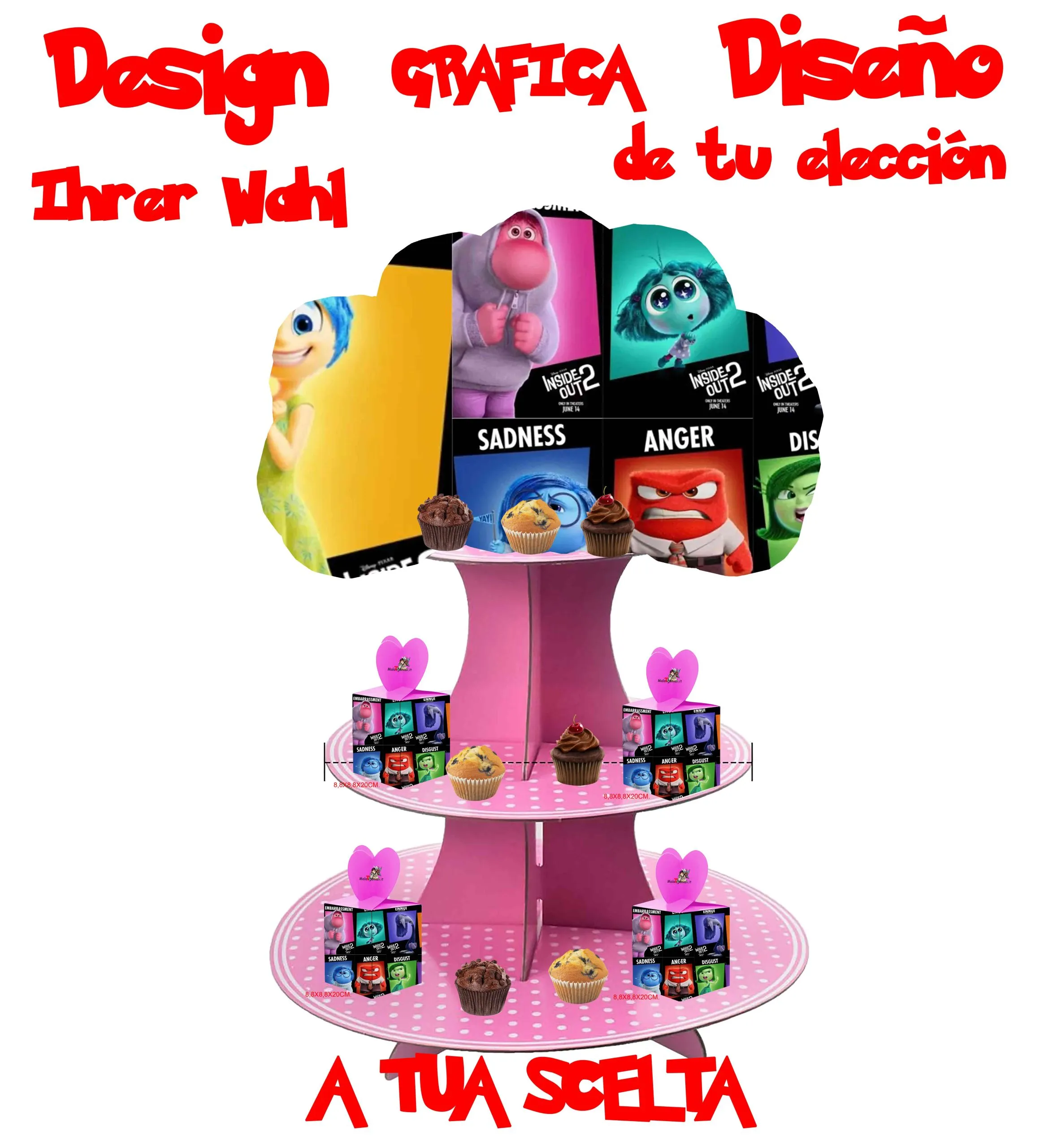 Inside and friends Alzatina Scenografica per Compleanno