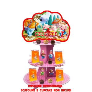 Tre porcellini Alzatina Scenografica per Compleanno