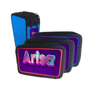 Astuccio Arisa portacolori 3 cerniere zip
