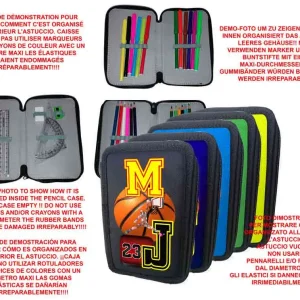 Astuccio Jordan portacolori 3 cerniere zip Colore Casuale Completo di accessori