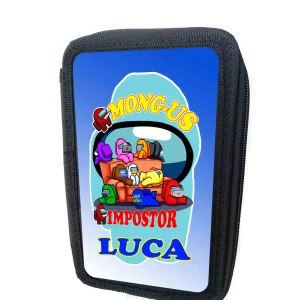 Among Us Astuccio Portacolori 3 zip cerniere anche con nome personalizzato