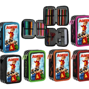 Alvin Astuccio scuola Completo 3 zip 18 colori