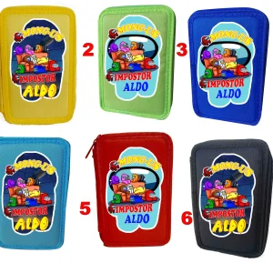 Astuccio 3 cerniere zip Among us