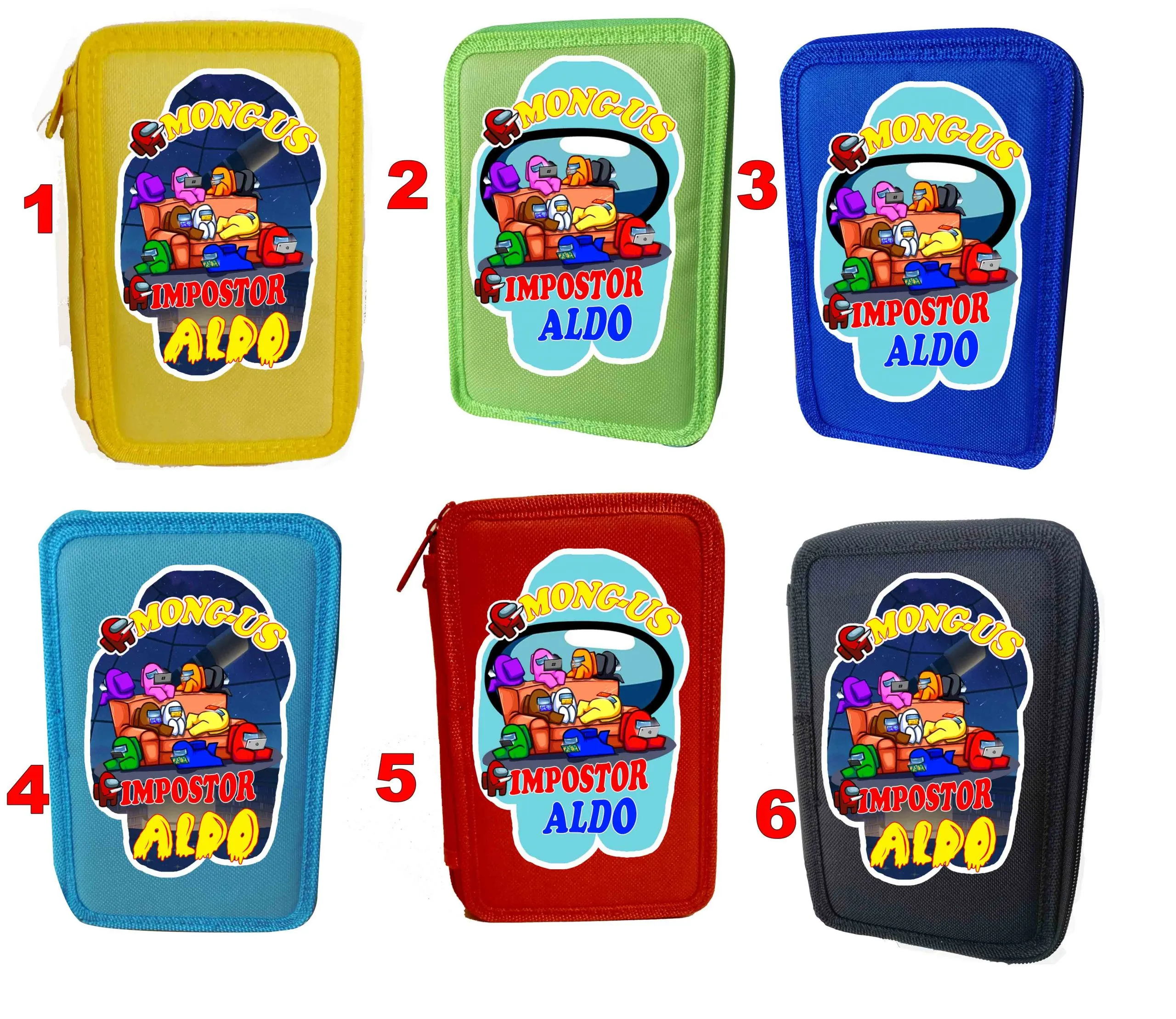 Astuccio 3 cerniere zip Among us - immagine 2