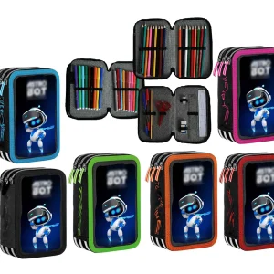 Astro Bot Astuccio scuola Completo 3 zip 18 colori