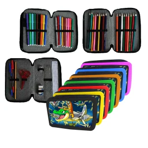 Astuccio scuola Completo 3 zip 18 colori