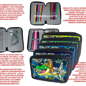 Astuccio scuola Completo 3 zip 12 colori