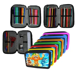 Astuccio scuola Completo 3 zip 18 colori