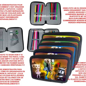 Astuccio scuola Completo 3 zip 12 colori