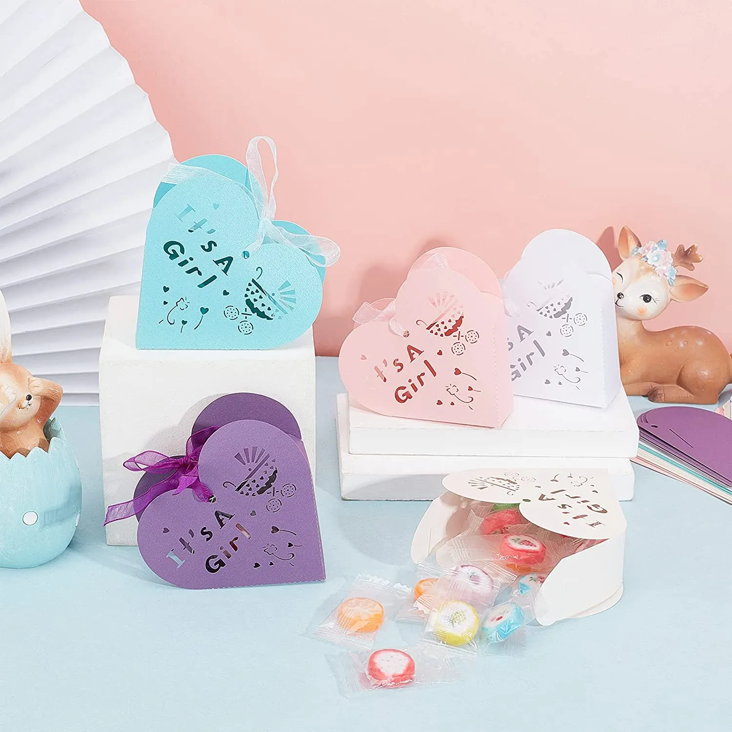 Scatola Cuore in Carta Scatole Battesimo Nascita