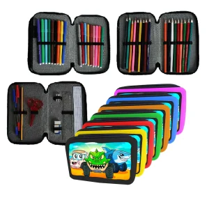 Astuccio scuola Completo 3 zip 18 colori
