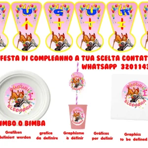Bambi and friends kit Festa Compleanno per 8 persone
