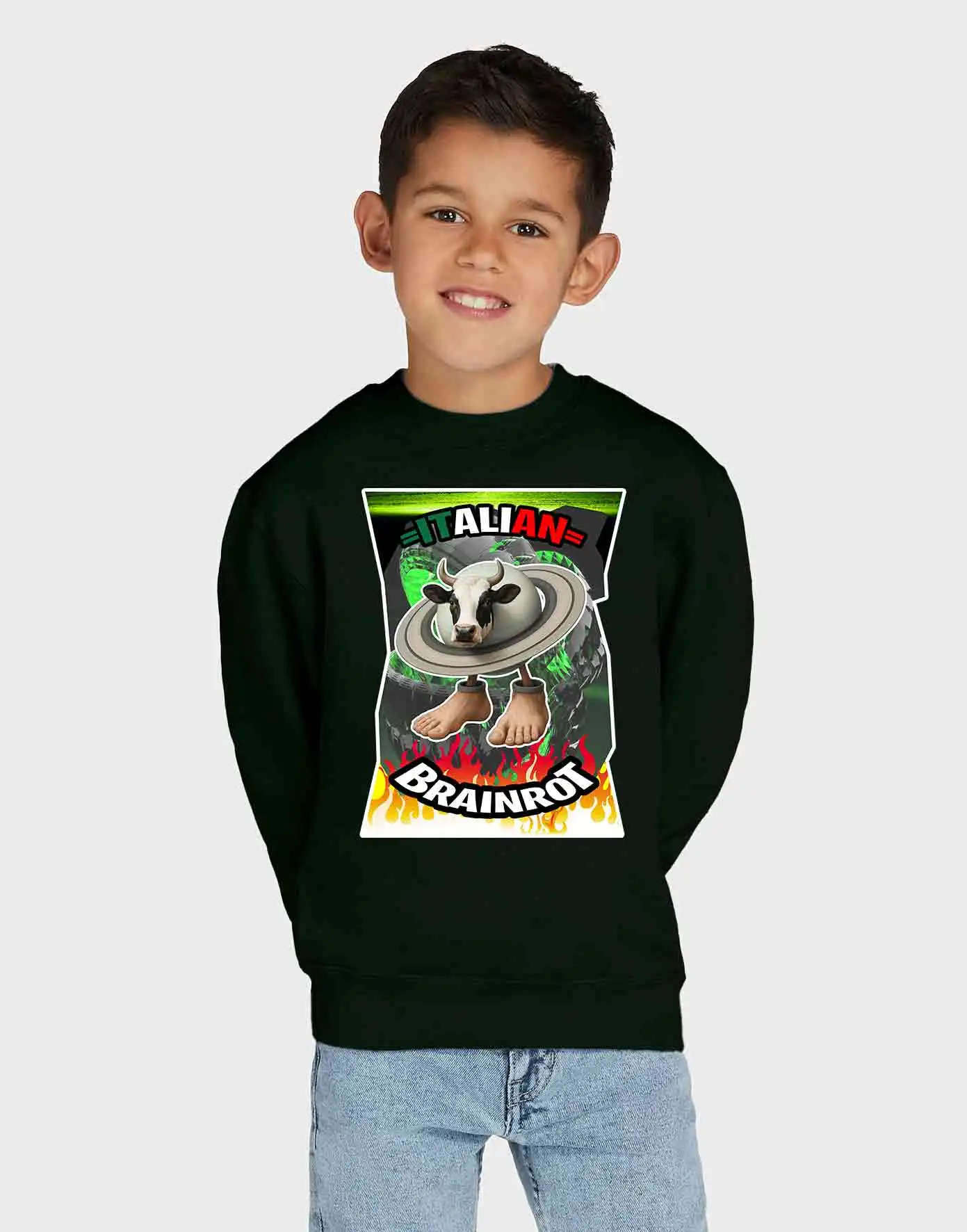 Brainrot Vacca Saturno Saturnita Felpa Pesante Invernale