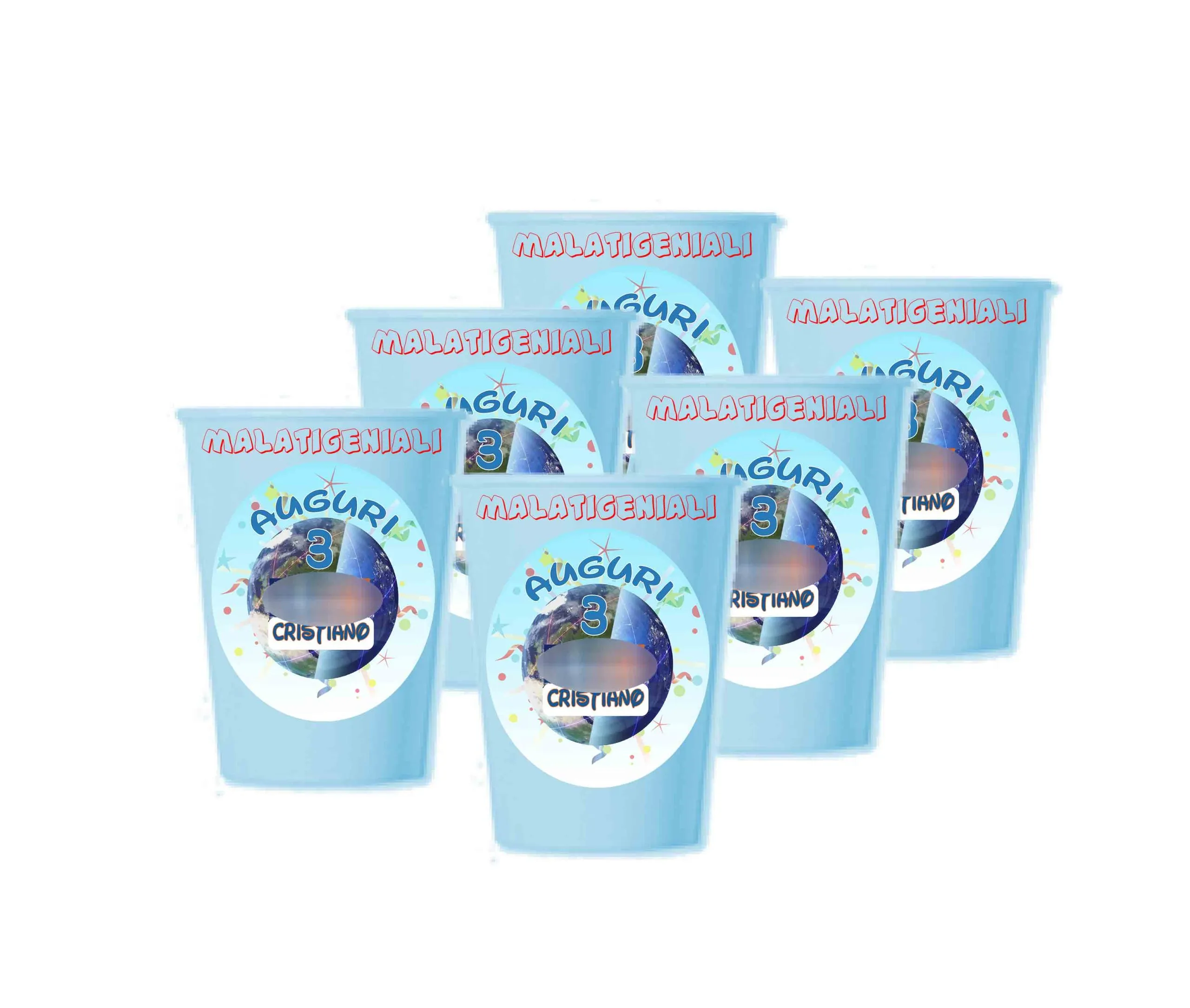 Bicchieri Carta personaggi 12 pezzi