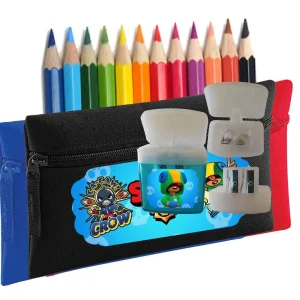 Astuccio Bustina Brawl con colori e temperino