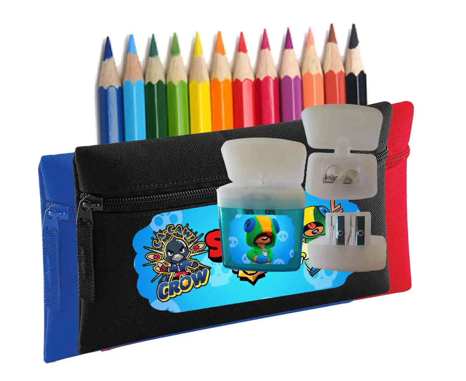 Astuccio Bustina Brawl con colori e temperino