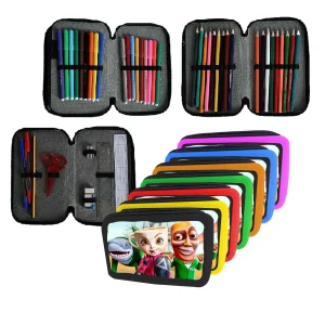 Astuccio scuola Completo 3 zip 18 colori