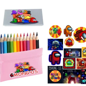 Among us Bustina Pastelli Gomma Stickers