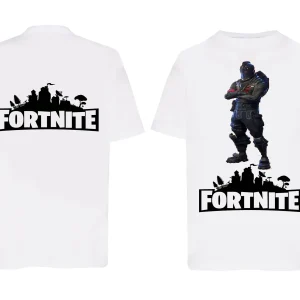 FORTNITE CAVALIERE NERO T SHIRT Manica Corta Double Bi Rs Gr
