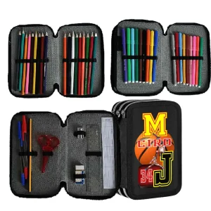 Astuccio jordan portacolori 3 cerniere zip Pennarelli Pastelli  34 Ciro