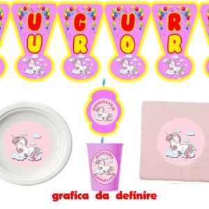 Licorne and friends Kit anniversaire enfant personnalisé personnage au choix