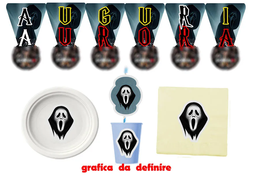 Scream Ghost Face and friends Kit anniversaire enfant personnalisé personnage au choix - immagine 2