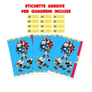 Quaderno maxi Cup Head Formato A4 (21Cm X 29,7Cm) Per Elementari E Medie– Carta 80G/Mq