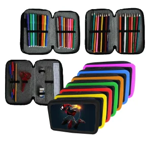 Astuccio scuola Completo 3 zip 18 colori